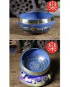 10.5CM 尼泊爾手工 銅磬 藍色頌缽 藍色經紋款